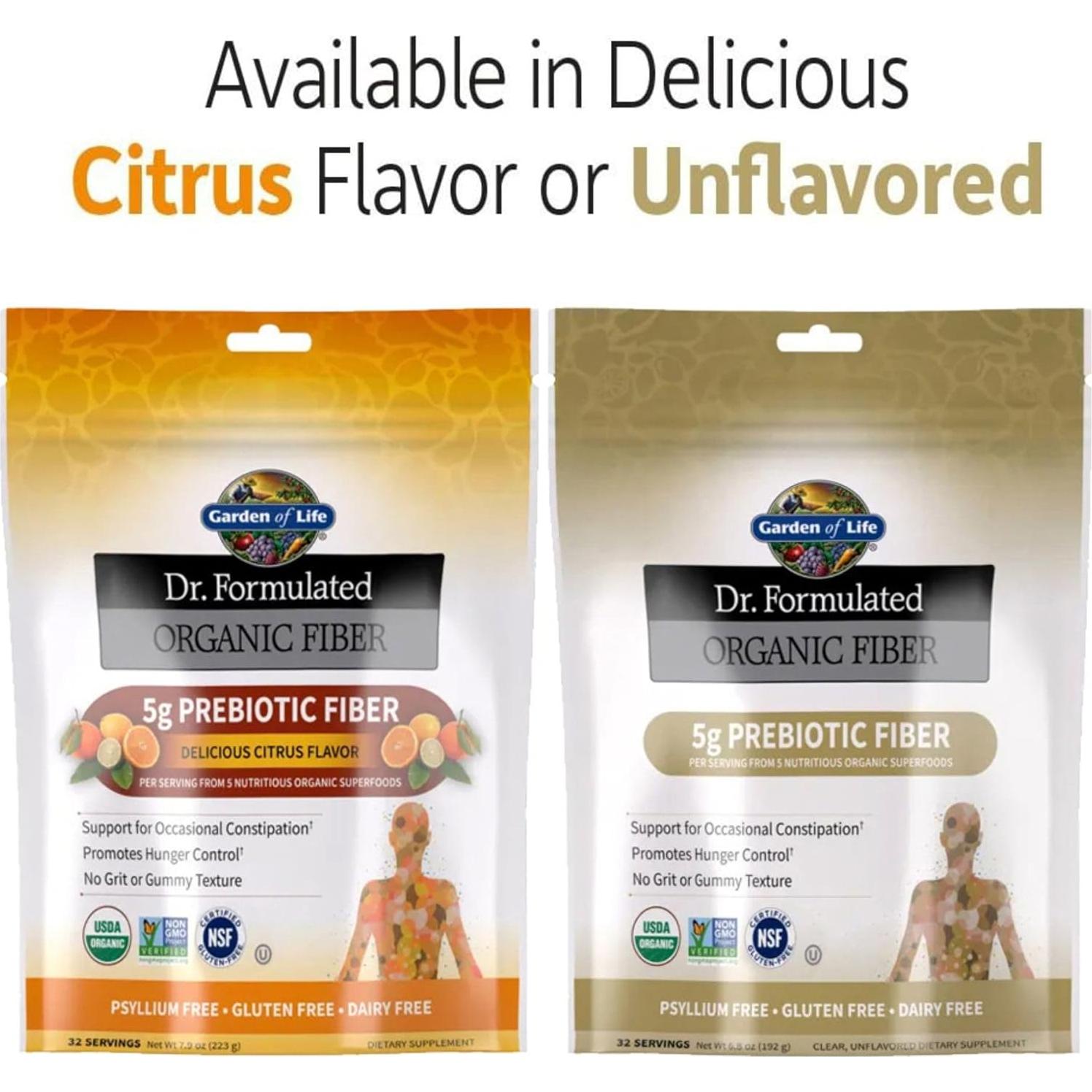 Suplemento de Fibra Orgánica Jardín de la Vida 192g Sin Sabor