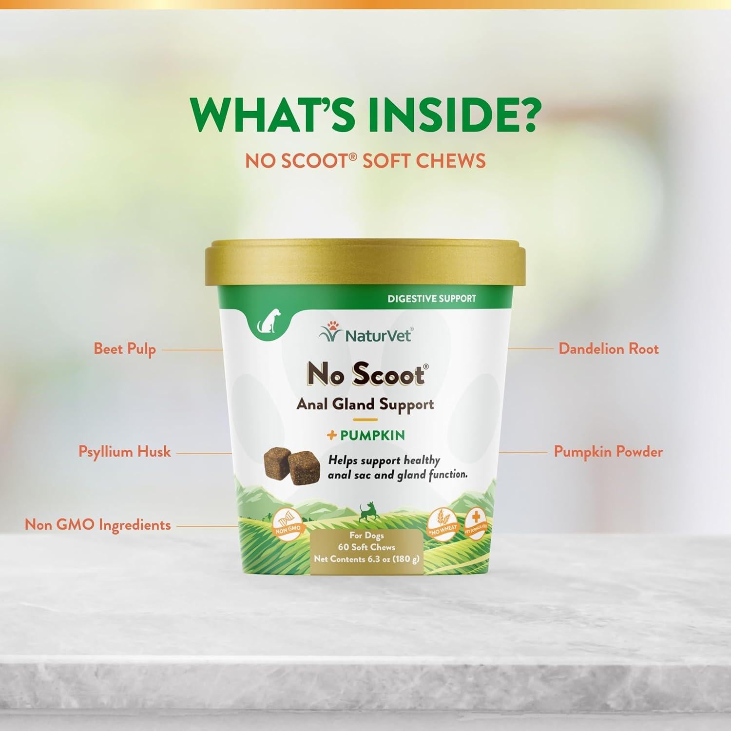 Suplemento para Perros NaturVet No Scoot - 60 Masticables