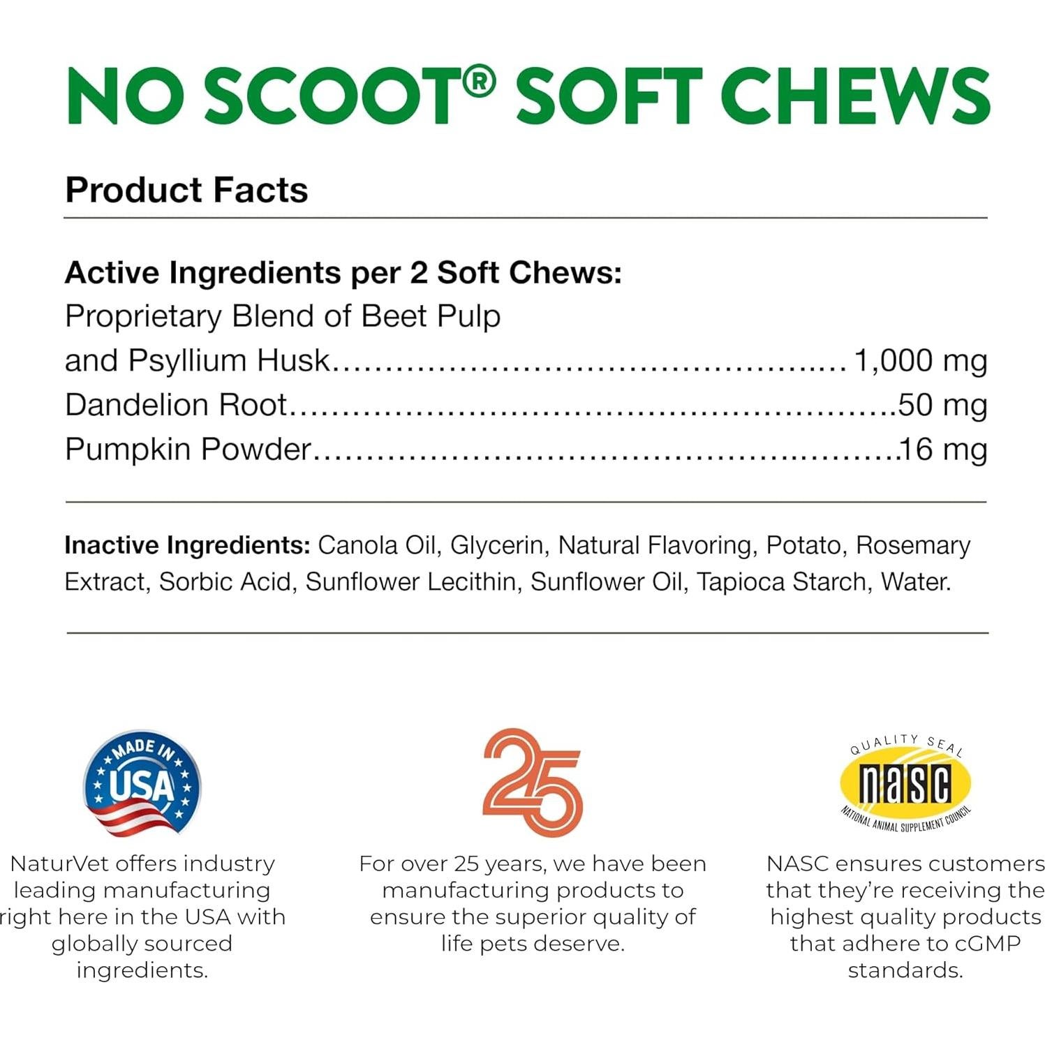 Suplemento para Perros NaturVet No Scoot - 60 Masticables
