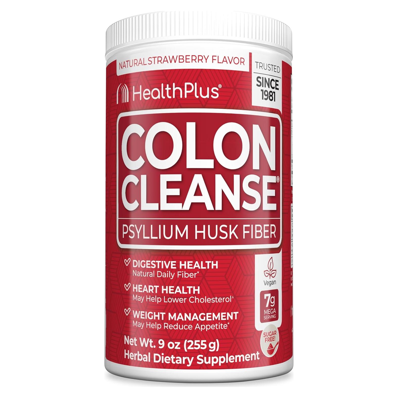 Health Plus Limpieza del Colon Fresa 255g - Cáscara de Psyllium