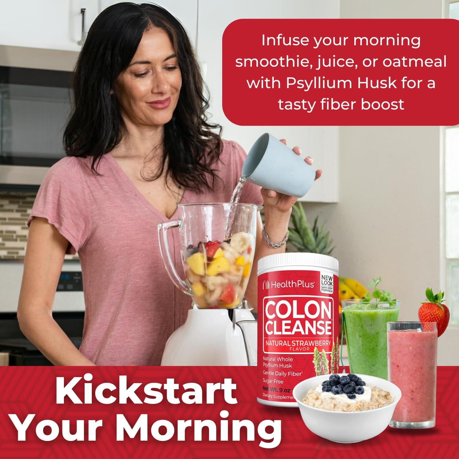 Health Plus Limpieza del Colon Fresa 255g - Cáscara de Psyllium