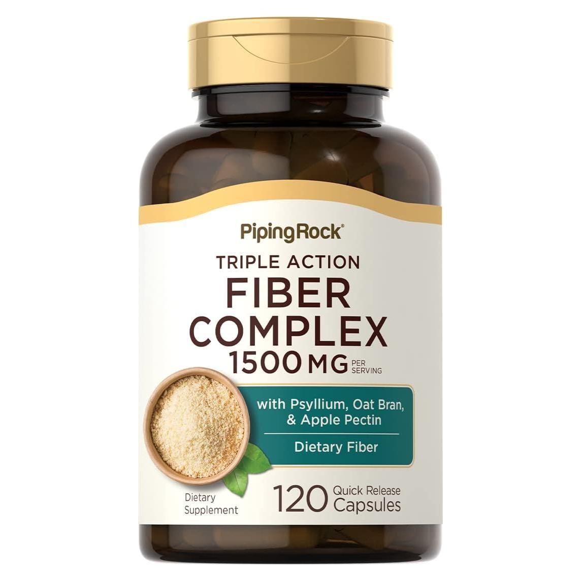 Suplemento de Fibra Piping Rock 1500mg 120 Cápsulas Sin OGM