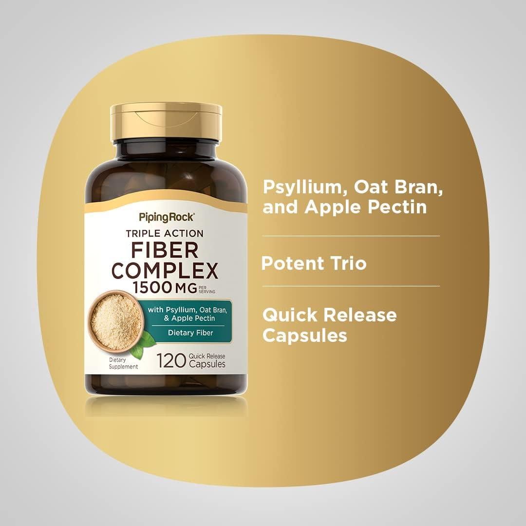 Suplemento de Fibra Piping Rock 1500mg 120 Cápsulas Sin OGM