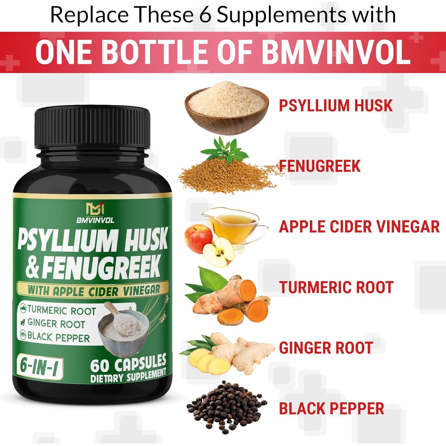 Suplemento Digestivo 6en1 BMVINVOL - 60 Cápsulas de Fibra