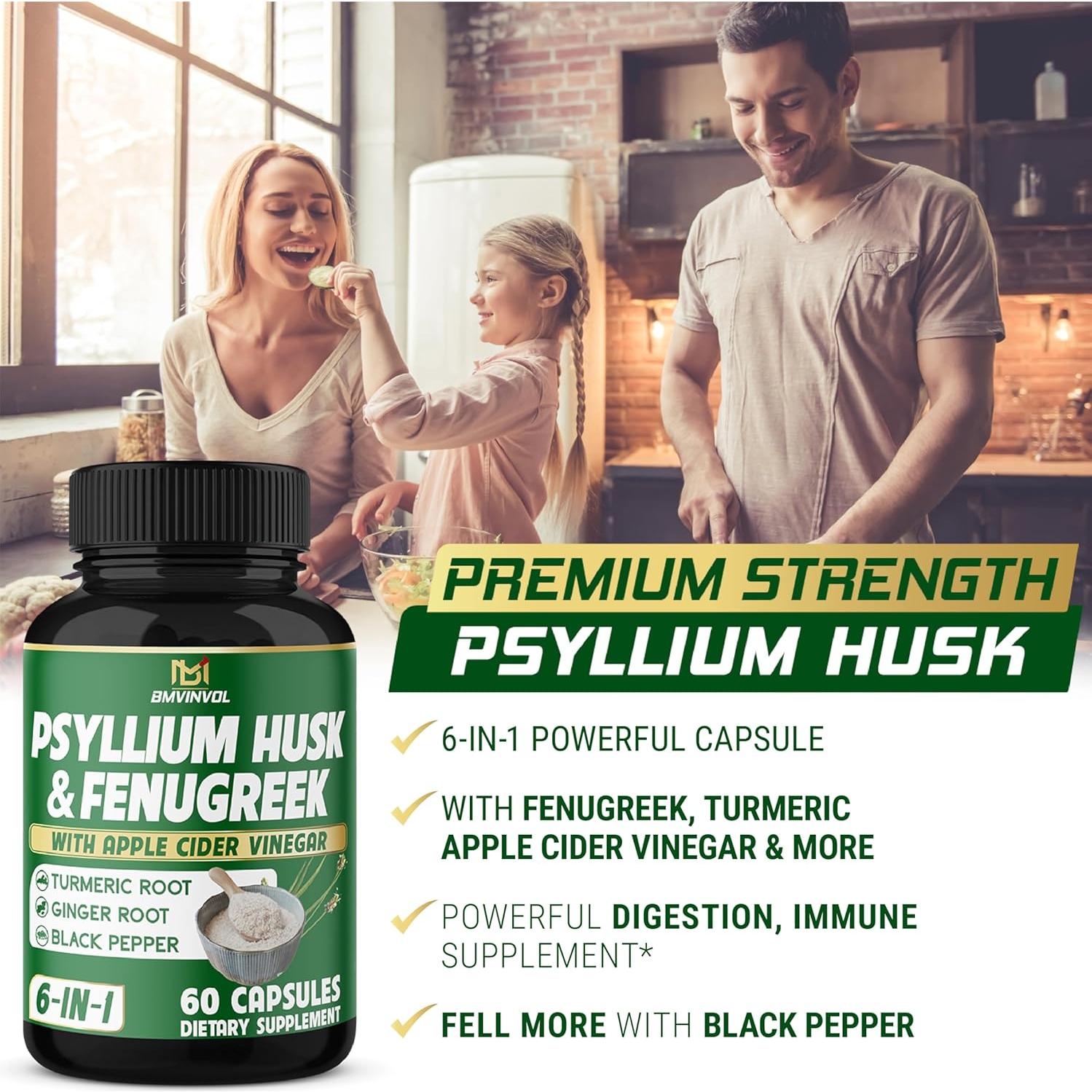 Suplemento Digestivo 6en1 BMVINVOL - 60 Cápsulas de Fibra