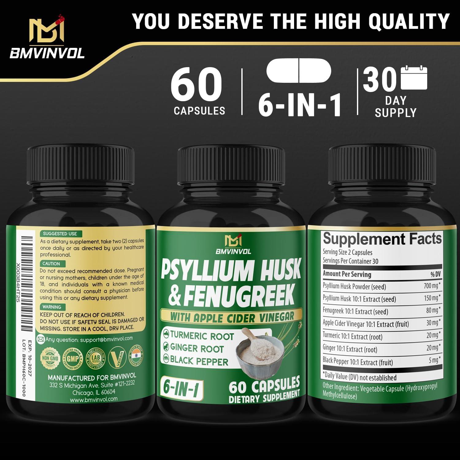 Suplemento Digestivo 6en1 BMVINVOL - 60 Cápsulas de Fibra