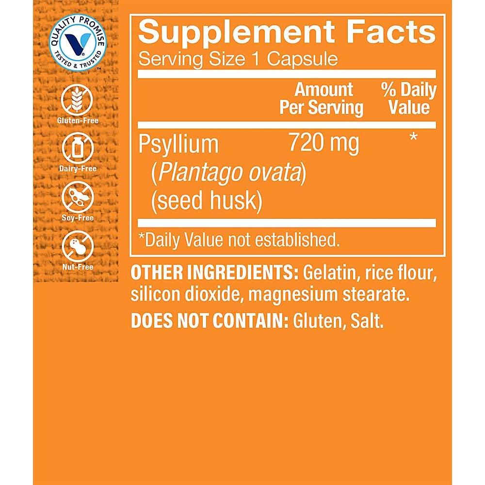 Cápsulas de Psyllium The Vitamin Shoppe 840 mg - 100 Unidades