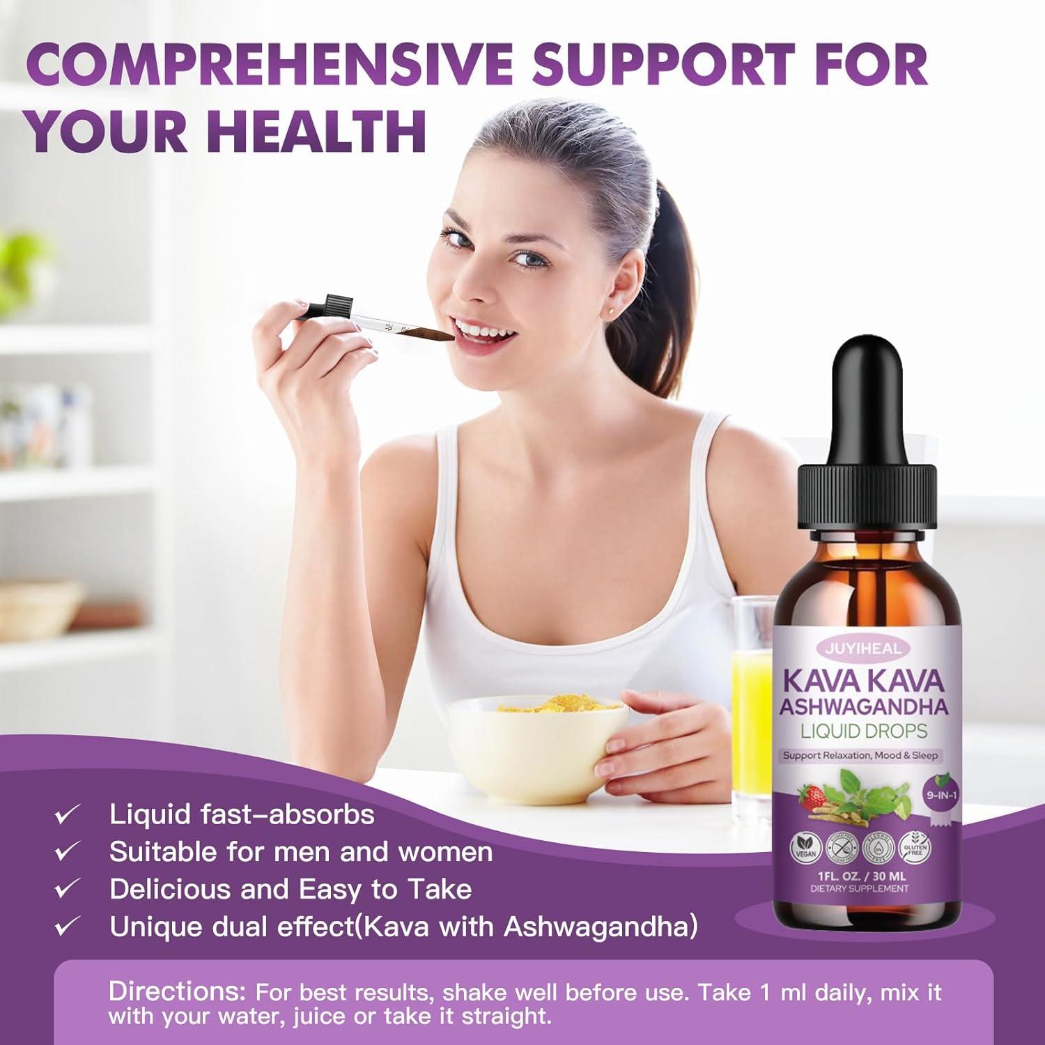 Extracto de Kava Kava JUYIHEAL 29.57 ml x 3 - Relajación y Bienestar