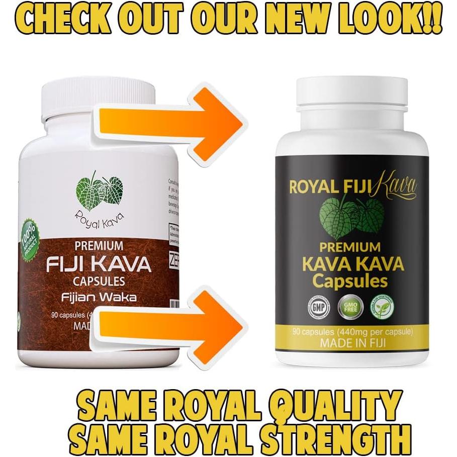 Cápsulas de Kava Royal Fiji 1760mg 100% Orgánico Relajación