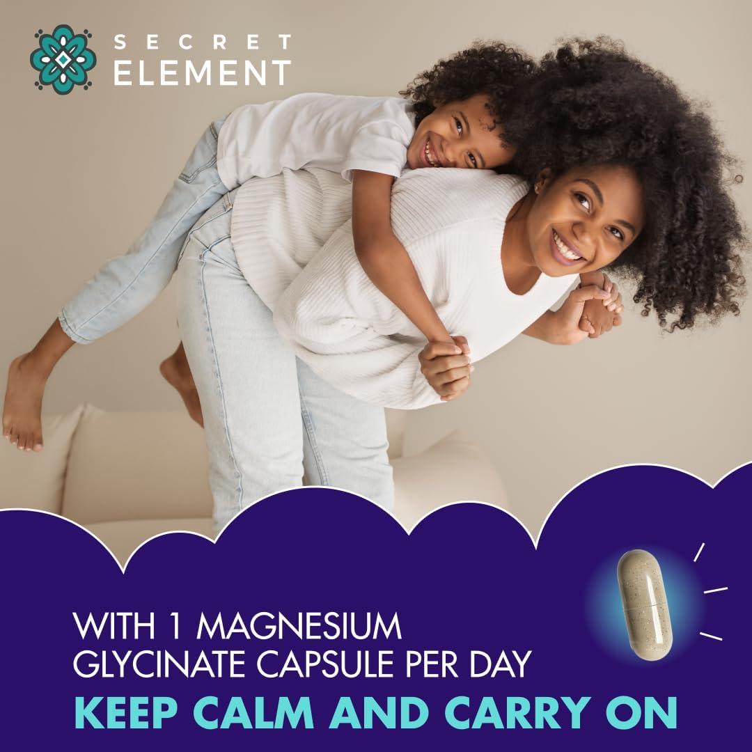 Cápsulas de Glicinato de Magnesio 500mg Elemento Secreto 120 Unidades