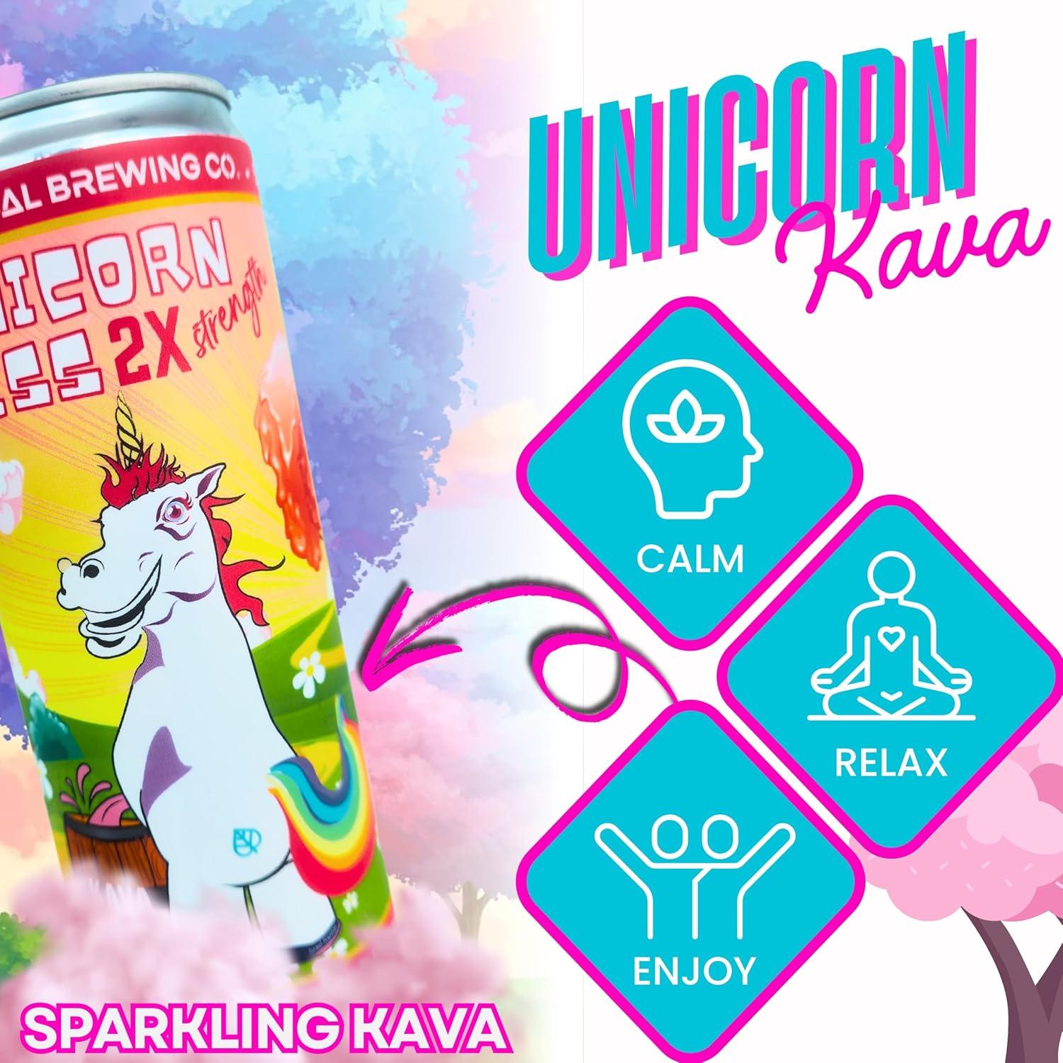 Bebida Espumosa de Kava Unicorn P Botanical Brewing 355 ml 4 Latas