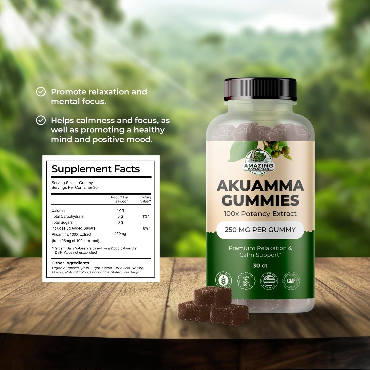 Gomitas de Akuamma Amazing Botanicals 250MG 30 unidades