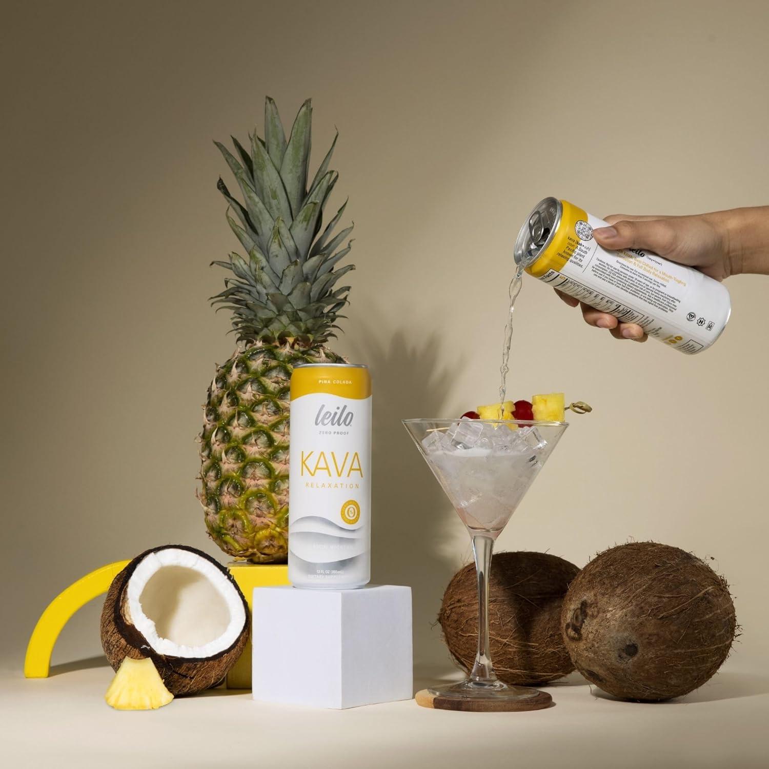 Bebida Mocktail de Pina Colada LEILO - Paquete de 12 Latas 355ml