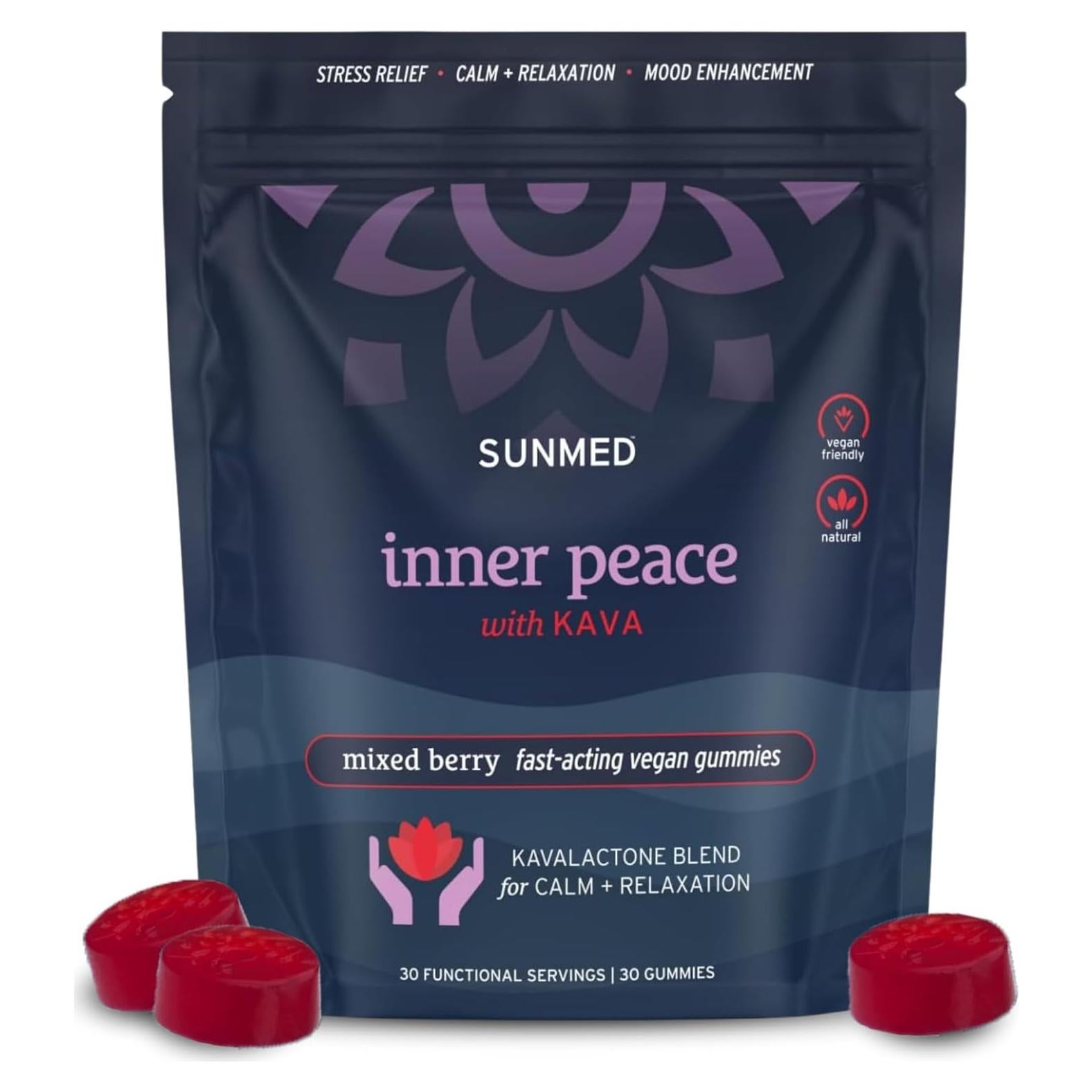 Gomitas de Kava Sunmed - 100mg Kavalactonas Veganas - 30 Unidades