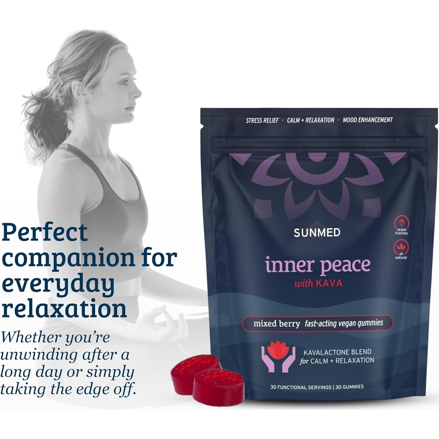 Gomitas de Kava Sunmed - 100mg Kavalactonas Veganas - 30 Unidades