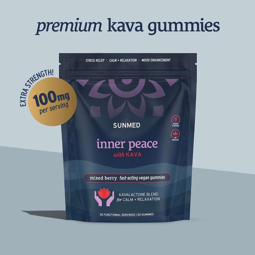 Gomitas de Kava Sunmed - 100mg Kavalactonas Veganas - 30 Unidades