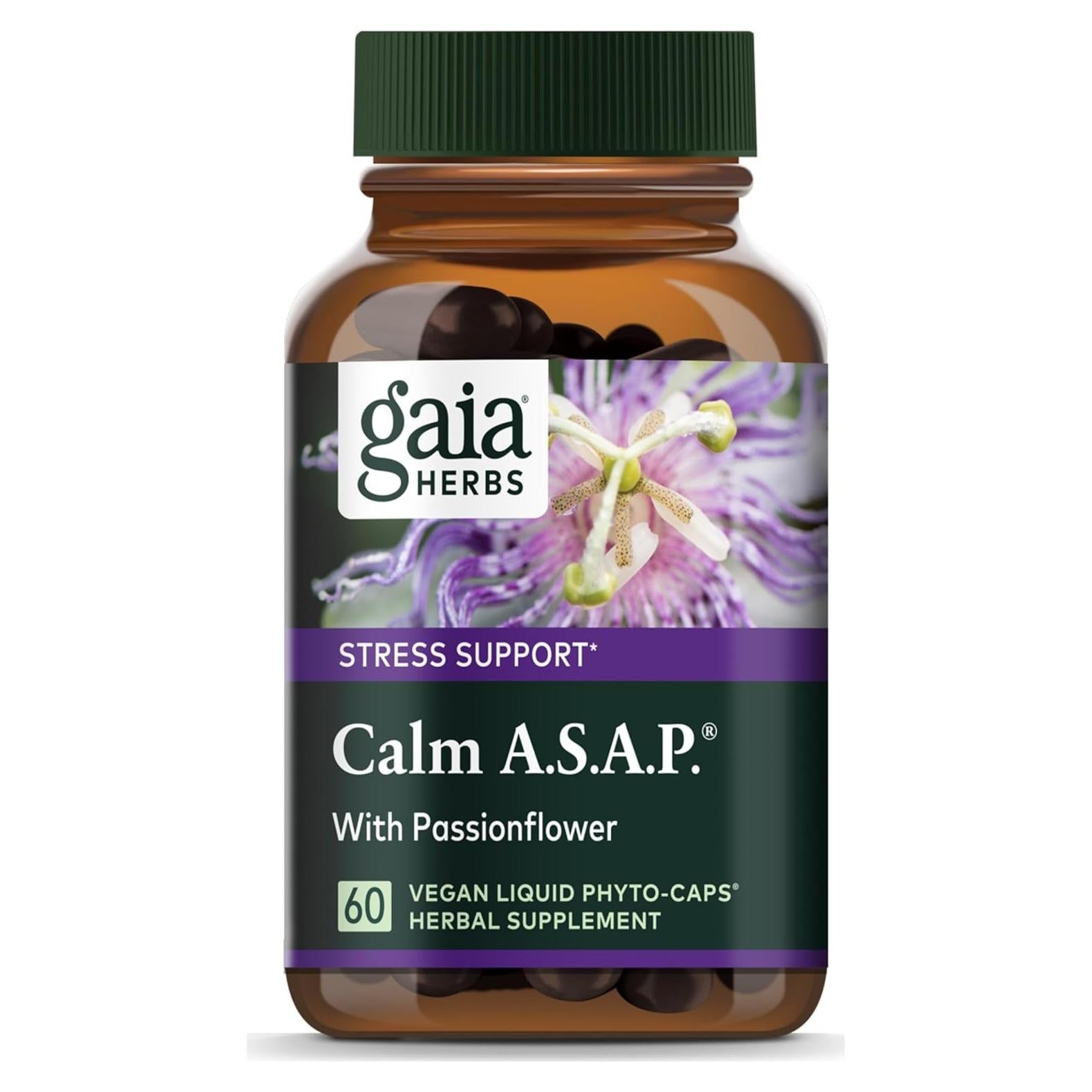 Suplemento Calm A.S.A.P. Gaia Herbs - 60 Cápsulas Veganas