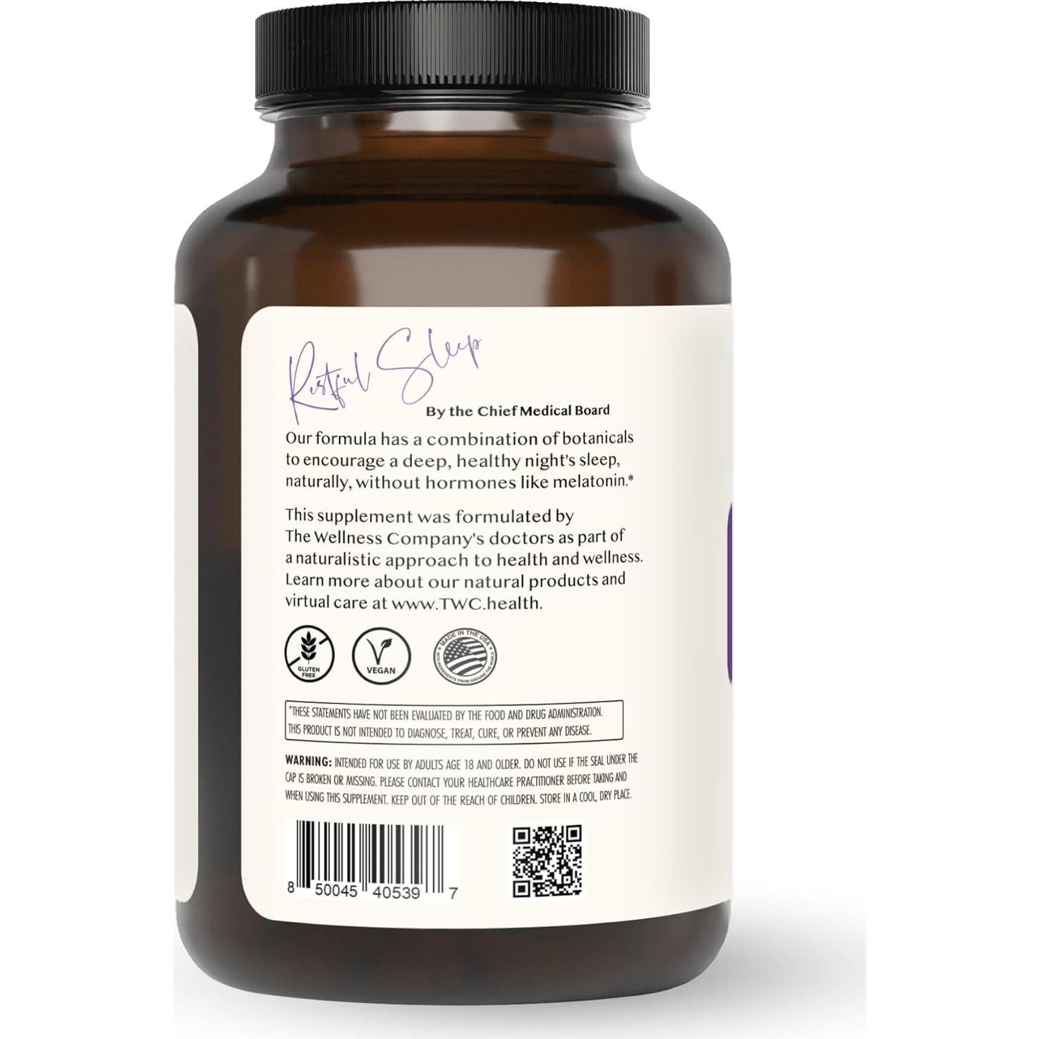 Cápsulas de Sueño Natural La Compañía de Bienestar 120 Unidades