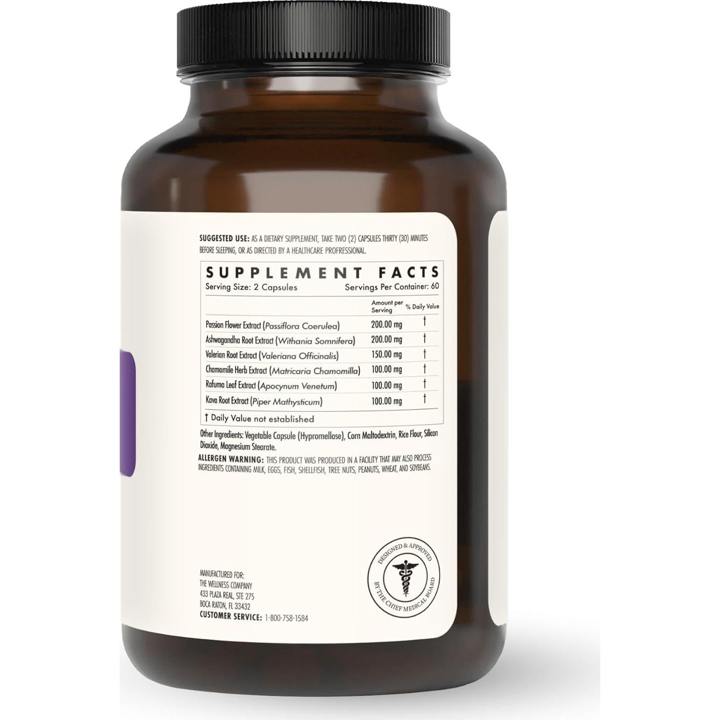 Cápsulas de Sueño Natural La Compañía de Bienestar 120 Unidades