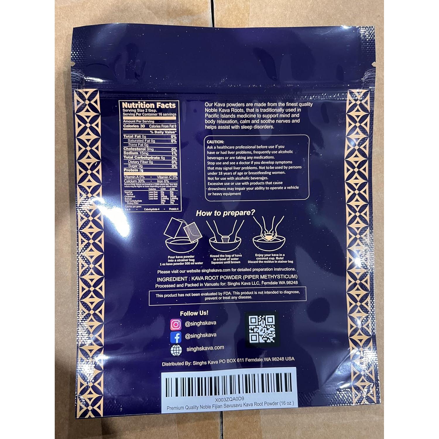 Kava Noble Premium Singhs 28.35g 100% Natural de Fiji