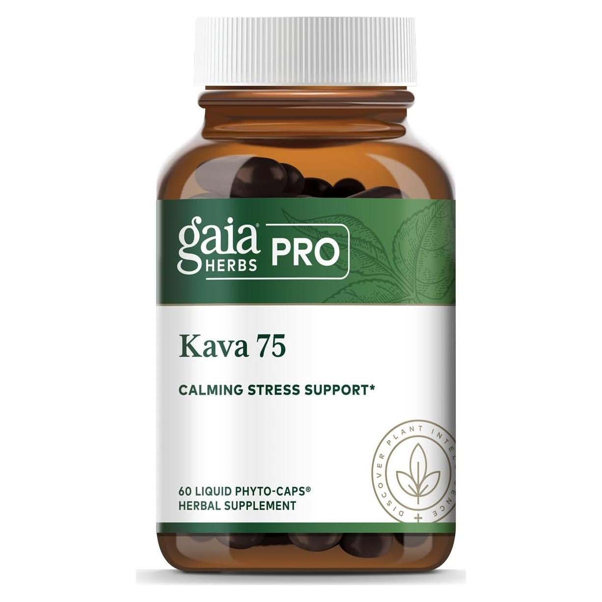 Suplemento Herbal Gaia Herbs PRO Kava 75 - 60 Cápsulas