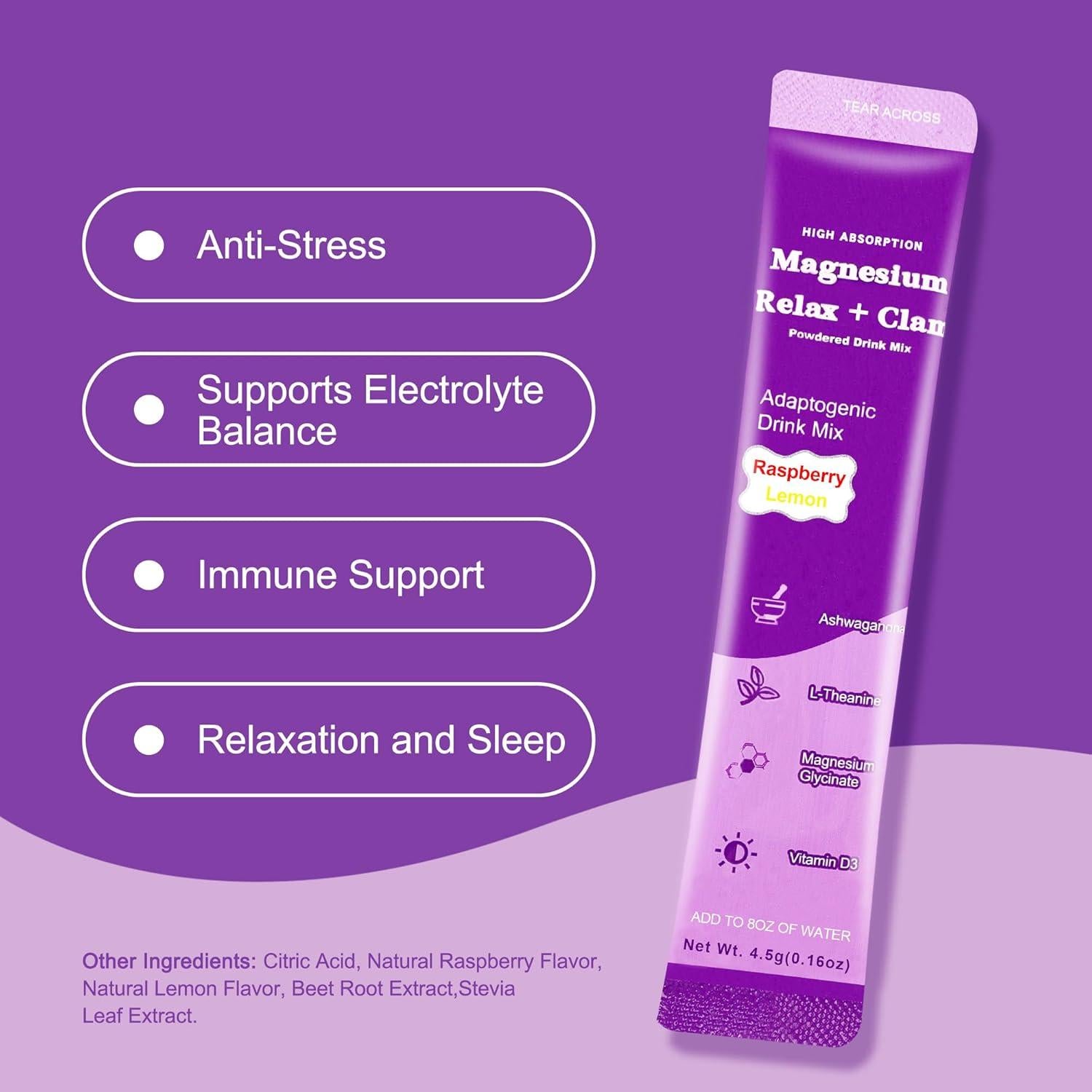 Polvo de Magnesio Calmante Natural Calm 90.7g - L-Theanine, Ashwagandha