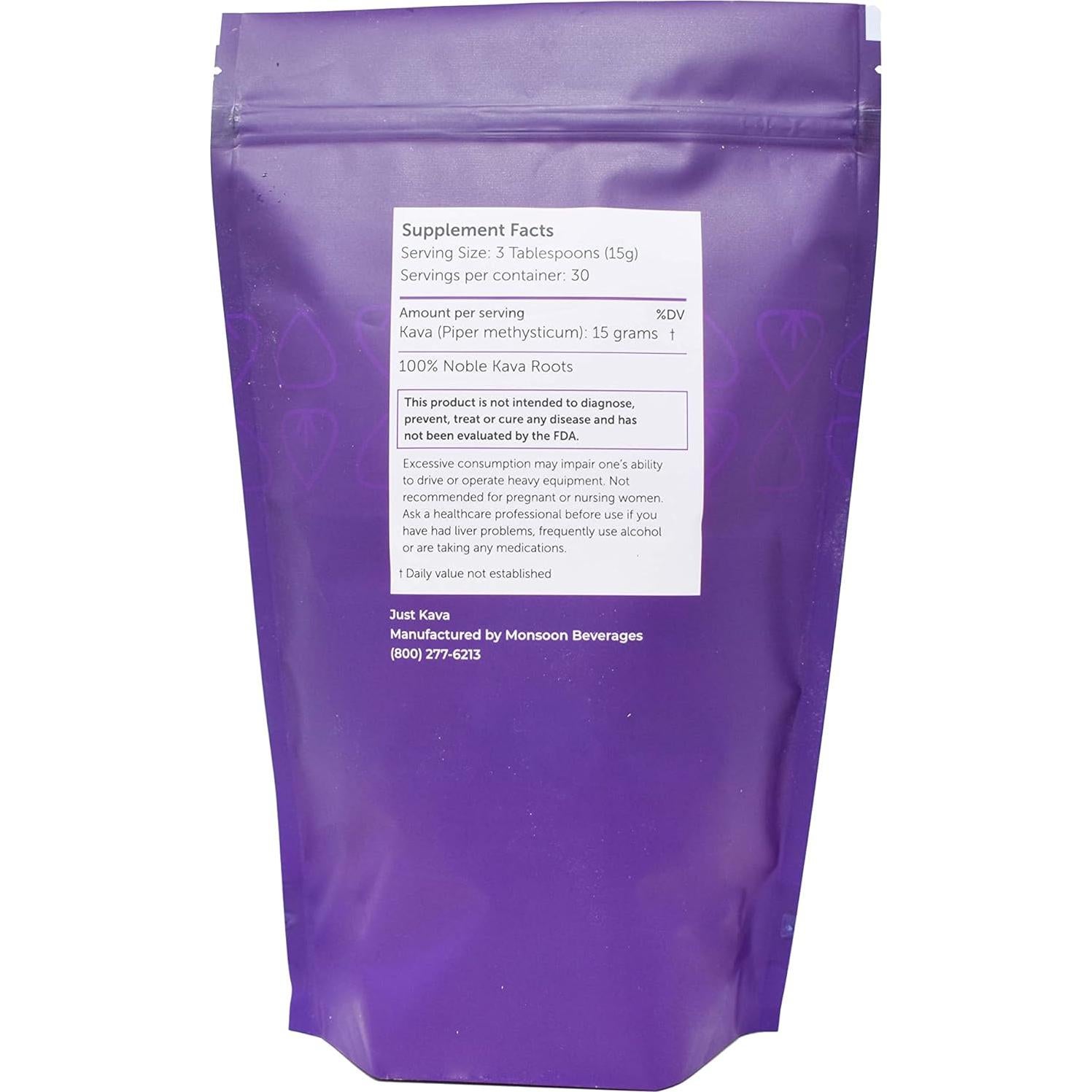 Polvo de Kava Just Kava 452g - Suplemento Herbal Relajante