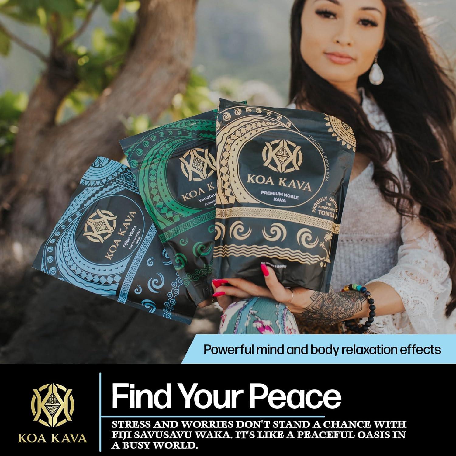 Polvo de Kava Koa Kava de Fiji - 450g de Raíz Noble Waka