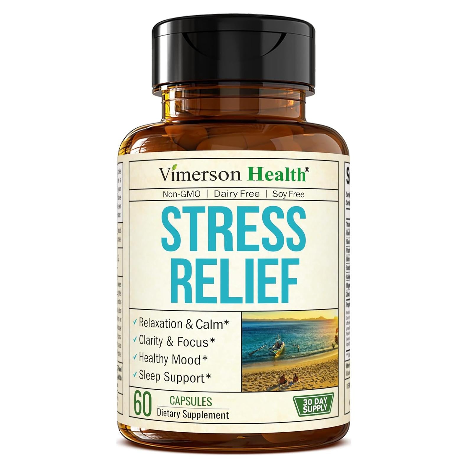 Suplemento Alivio Estrés Vimerson Health 60 Cápsulas Vegano