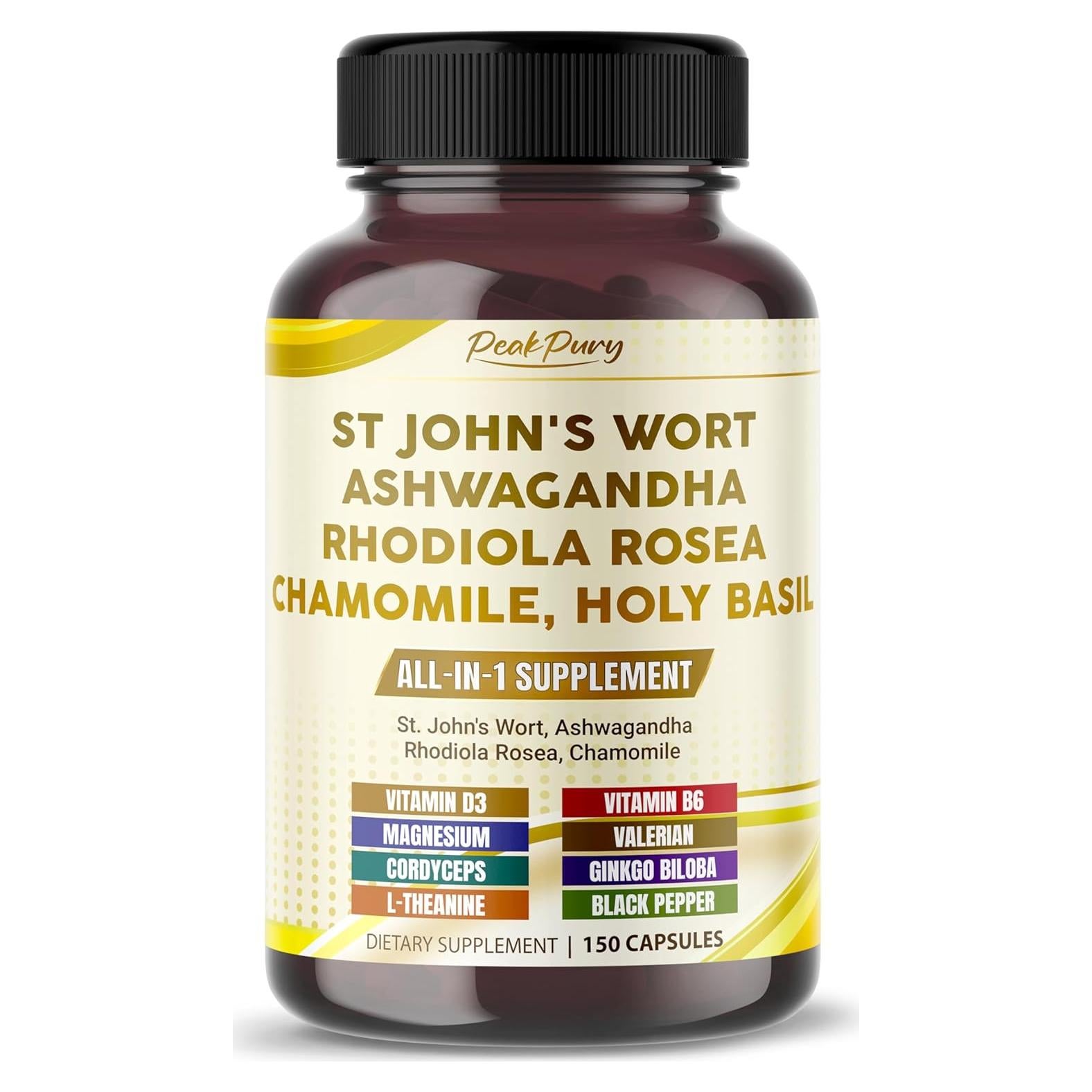 Suplemento de Hierba de San Juan PeakPury 150 Cápsulas Veganas