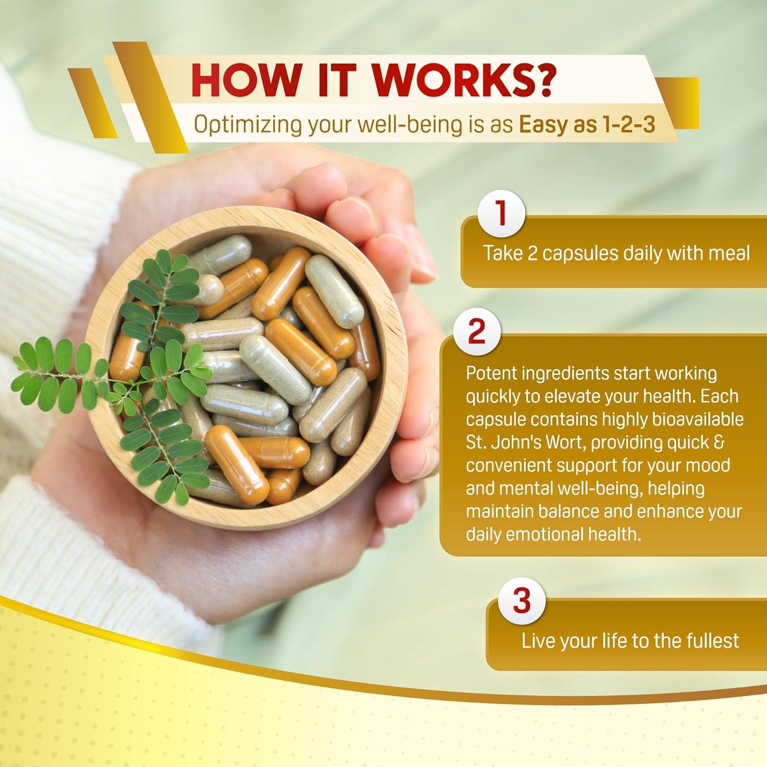 Suplemento de Hierba de San Juan PeakPury 150 Cápsulas Veganas