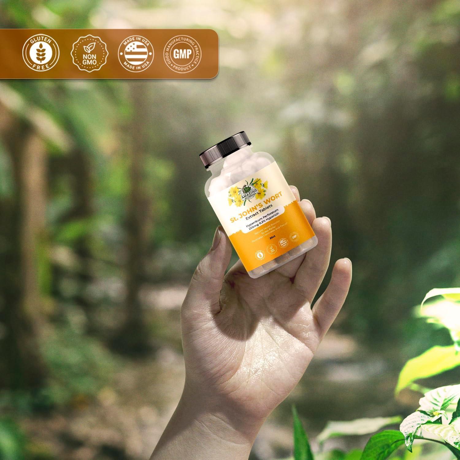 Extracto de Hierba de San Juan Amazing Botanicals 200 mg 30 Tabletas