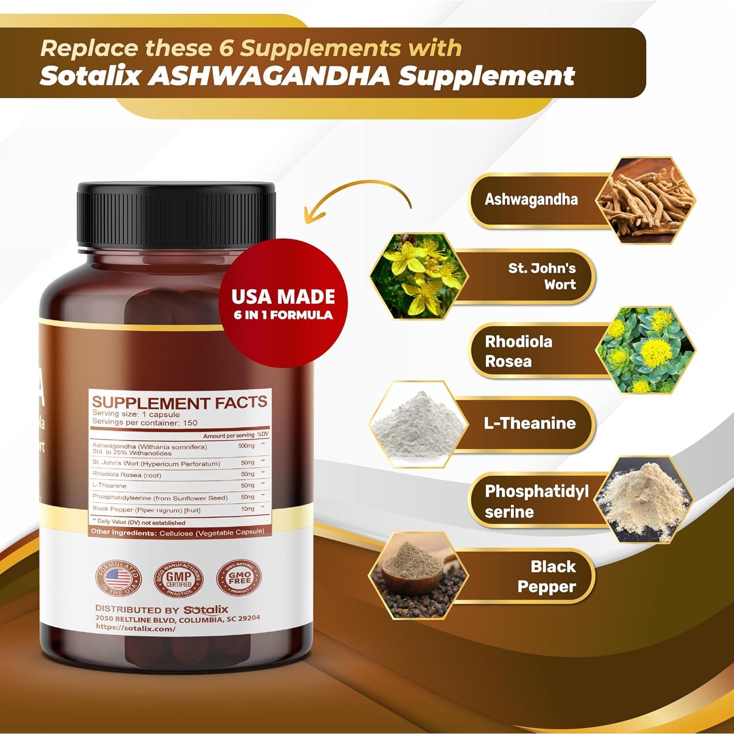 Suplemento SOTALIX Ashwagandha Avanzado 150 Cápsulas