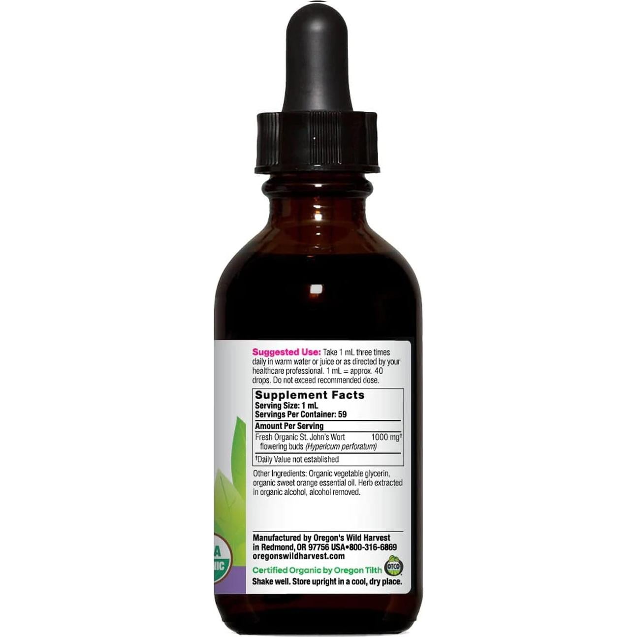 Extracto Orgánico de Hierba de San Juan Oregon's Wild Harvest 60 ml