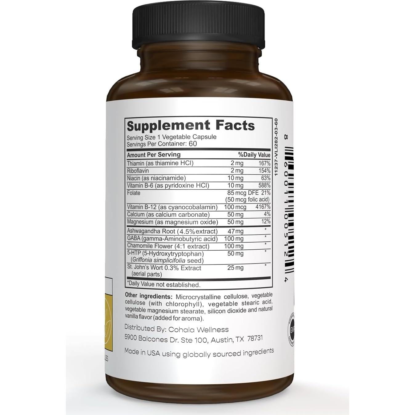 Suplemento Mellow COHALA WELLNESS 60 cápsulas Ashwagandha GABA