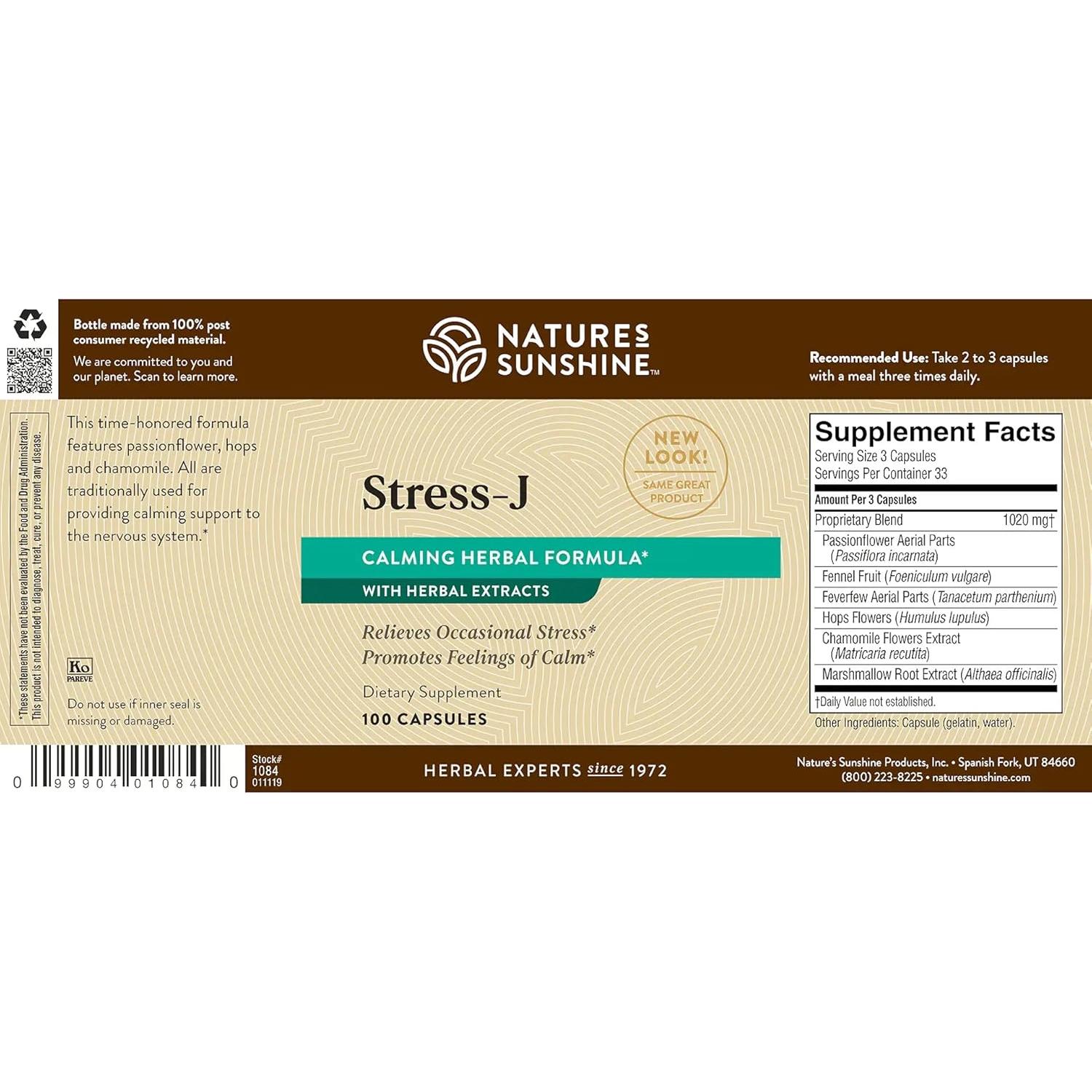 Suplemento Antiestrés Nature's Sunshine 100 Cápsulas