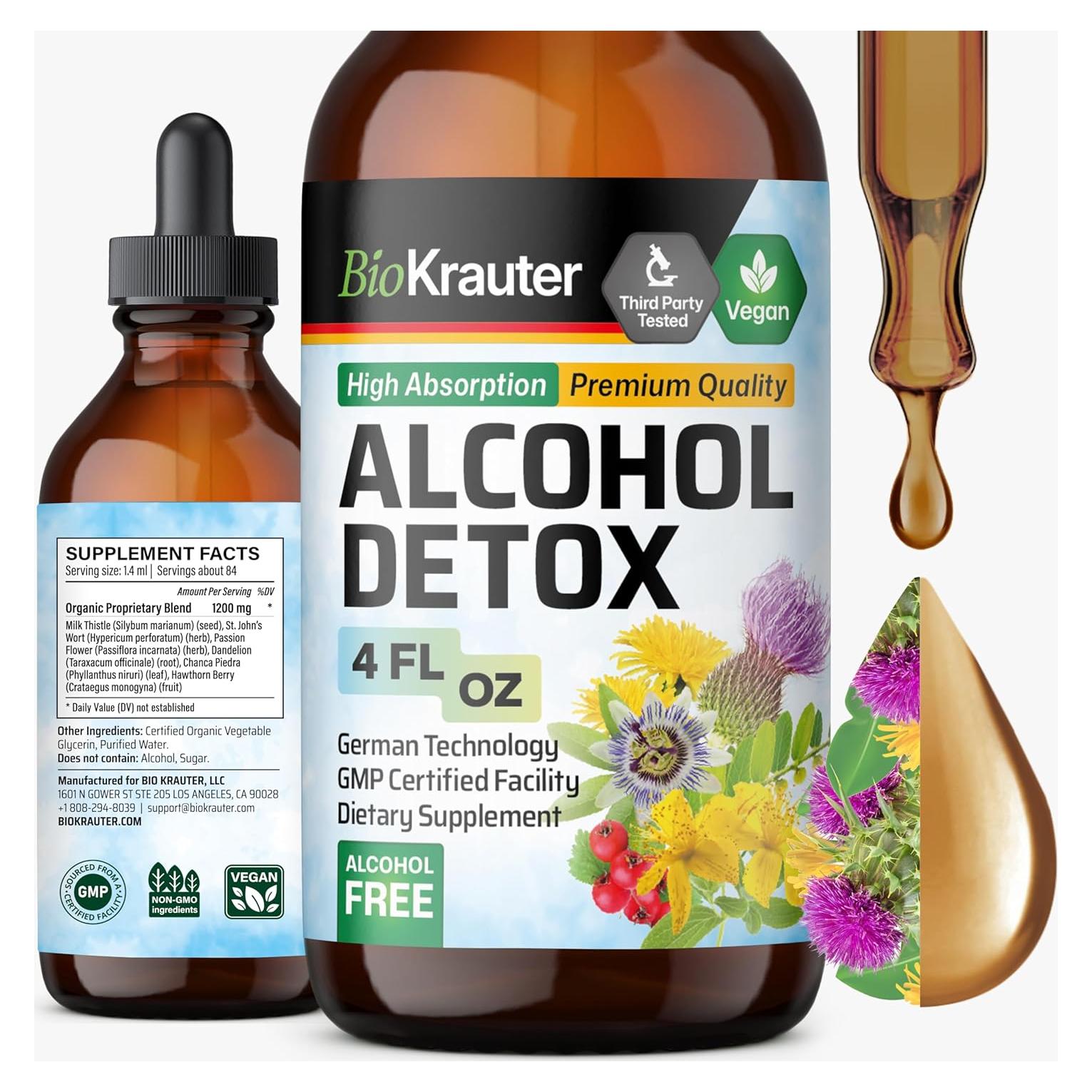 Tintura Detox BioKrauter 118.29 ml - Soporte Hígado Vegano