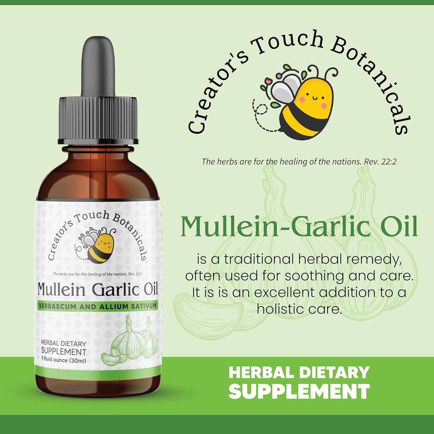 Aceite Herbal de Ajo de Mullein 30ml Creator's Touch Botanicals