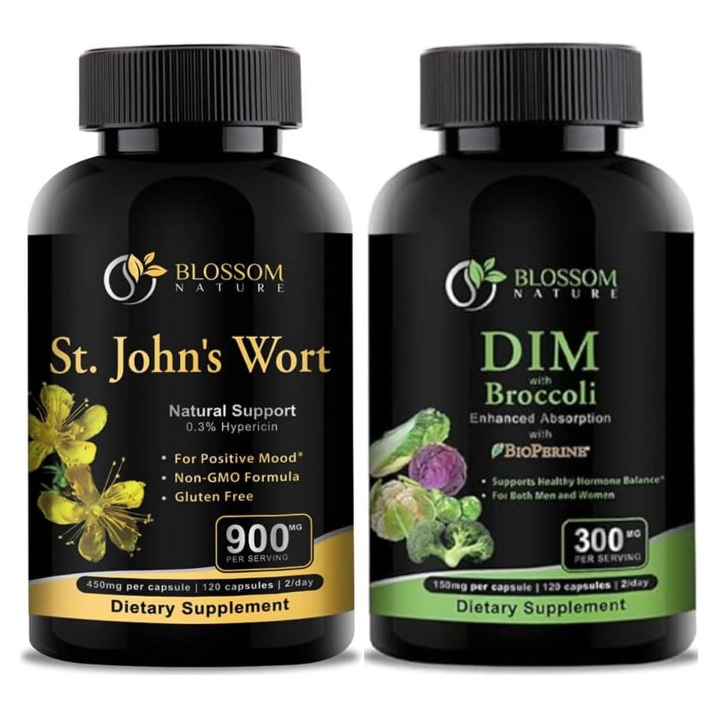 Hierba de San Juan 900mg y DIM 300mg - Suplemento Natural 120 Cápsulas