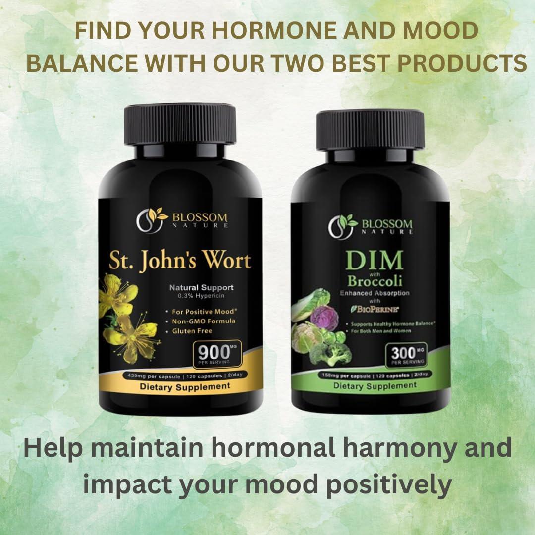 Hierba de San Juan 900mg y DIM 300mg - Suplemento Natural 120 Cápsulas