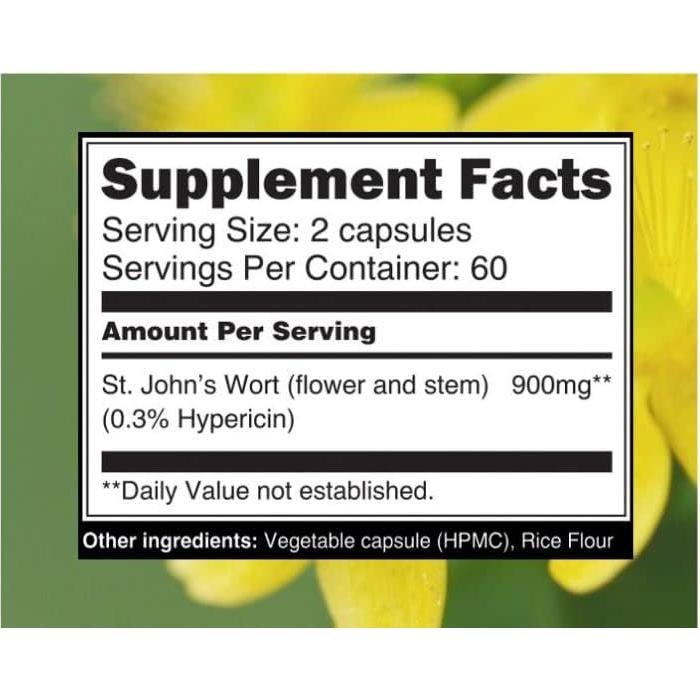 Hierba de San Juan 900mg y DIM 300mg - Suplemento Natural 120 Cápsulas