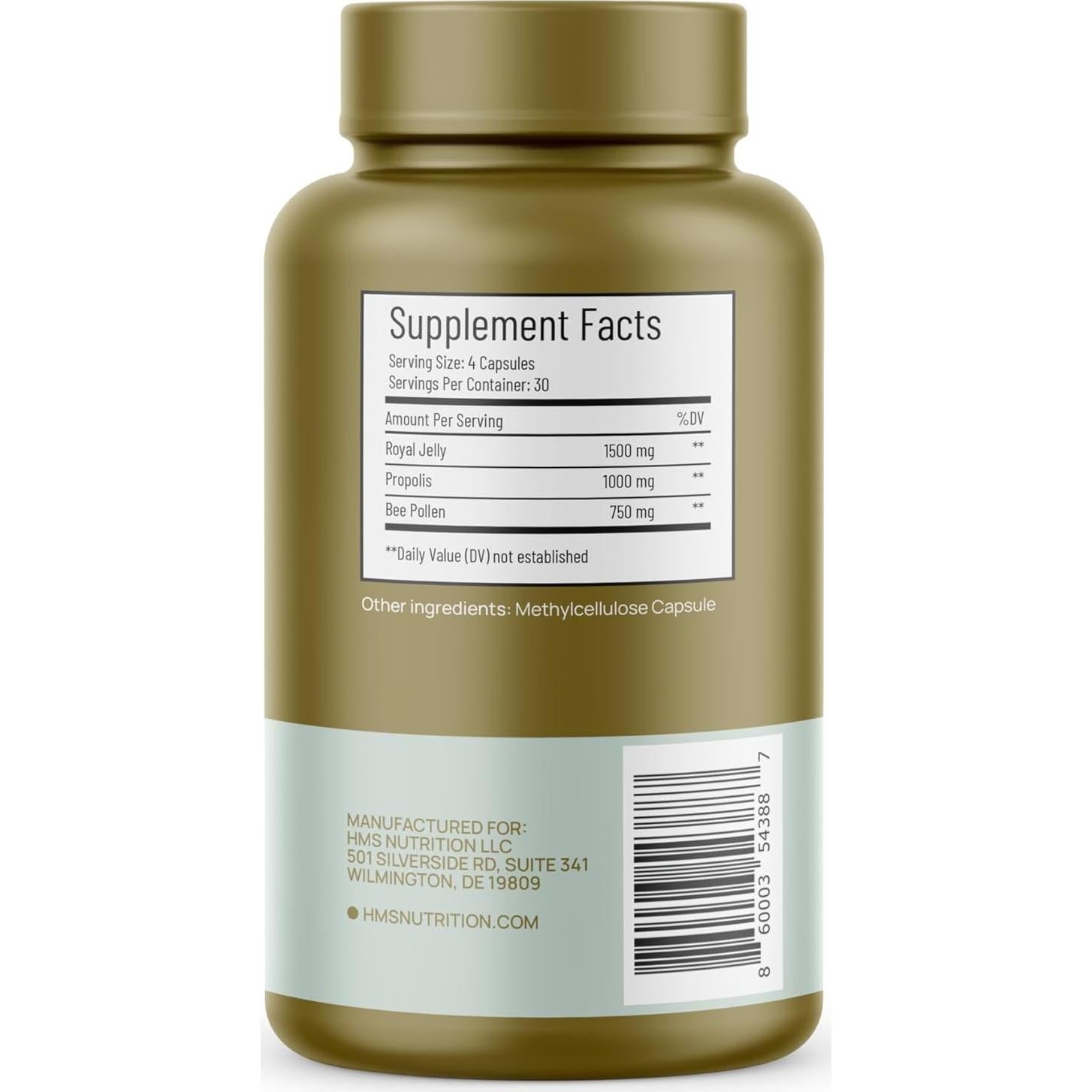 Suplemento Dietético Polen de Abeja HMS Nutrition 3250mg 120 Cápsulas