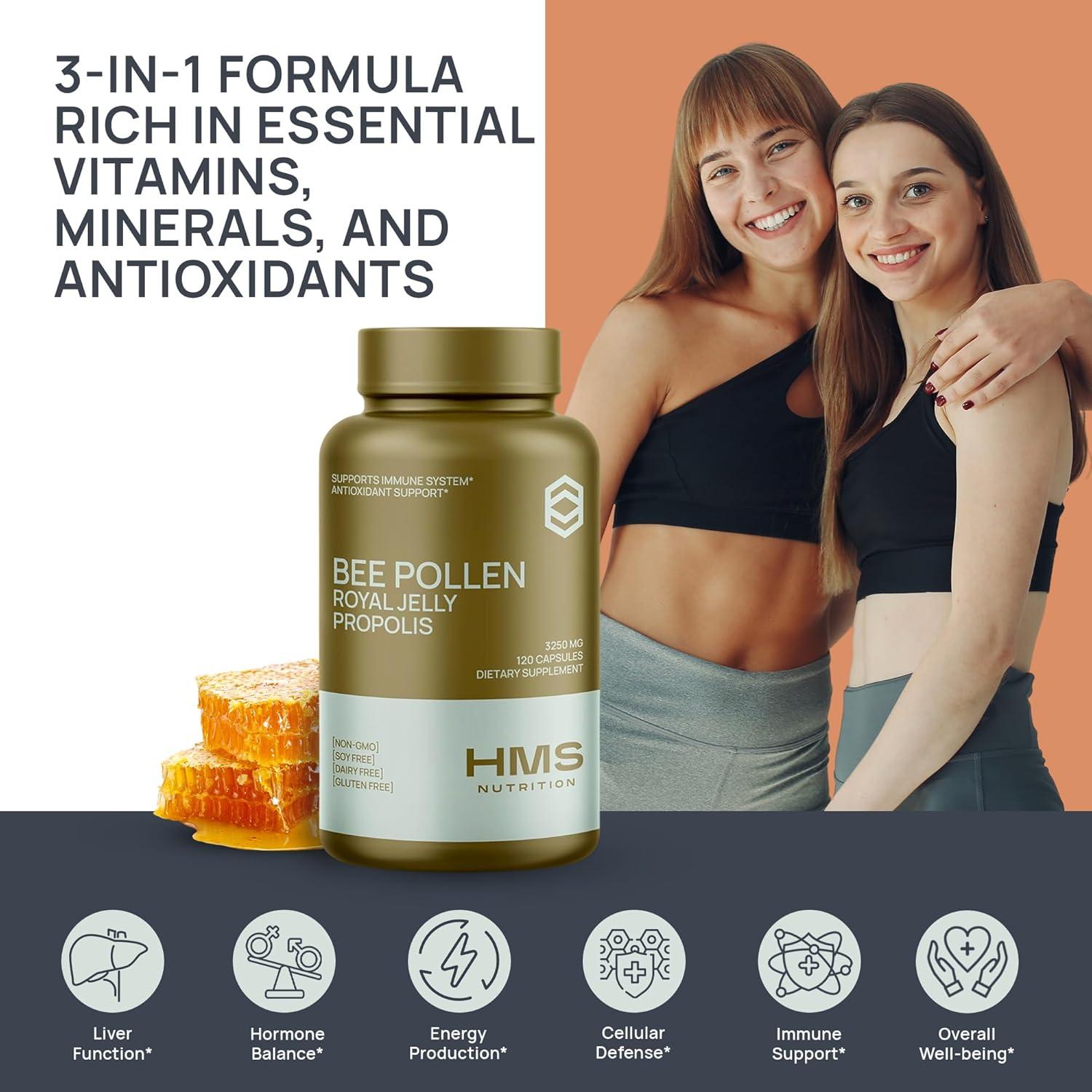 Suplemento Dietético Polen de Abeja HMS Nutrition 3250mg 120 Cápsulas