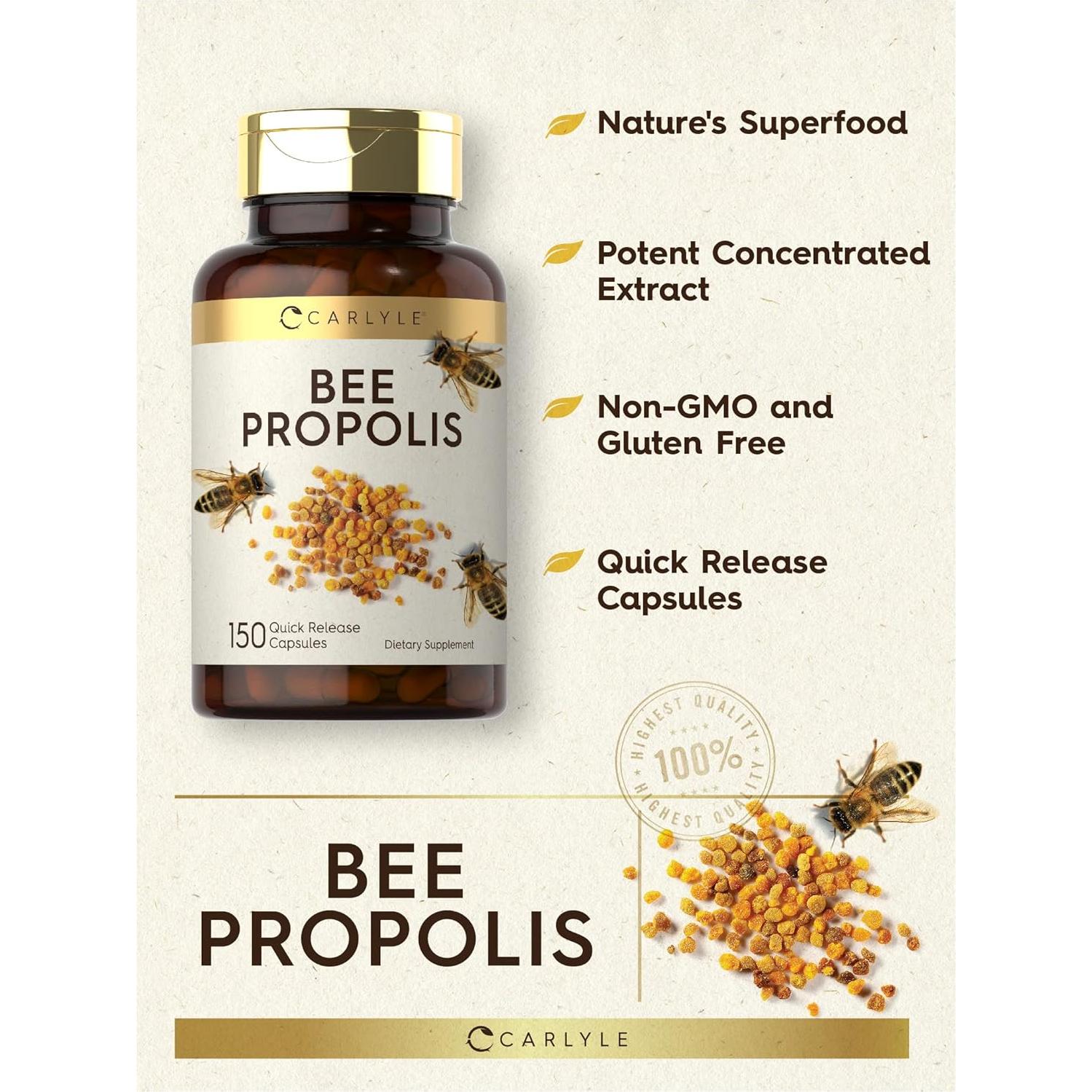 Cápsulas de Propóleos de Abeja Carlyle 600mg - 150 Unidades