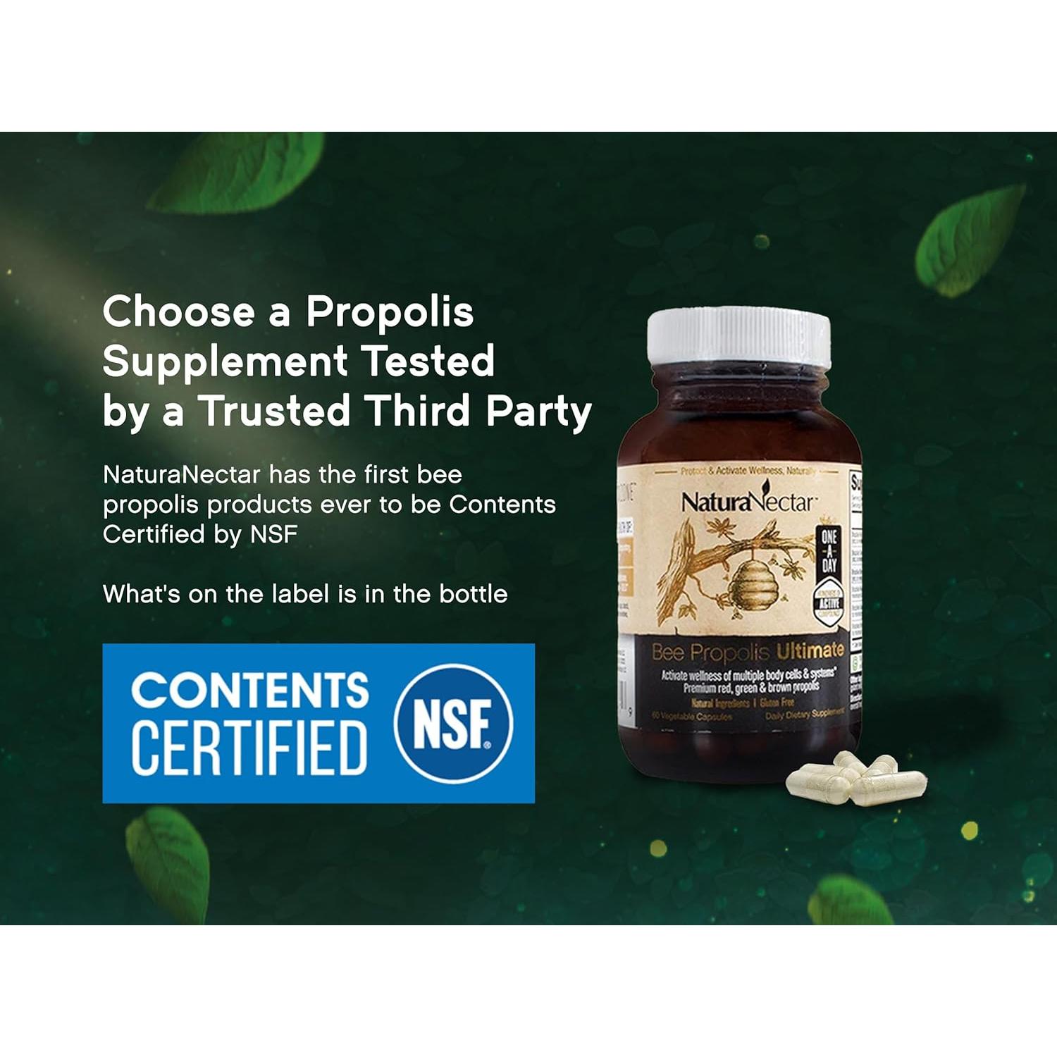 Cápsulas de Propóleos de Abeja NaturaNectar 60 pcs - Sin Gluten