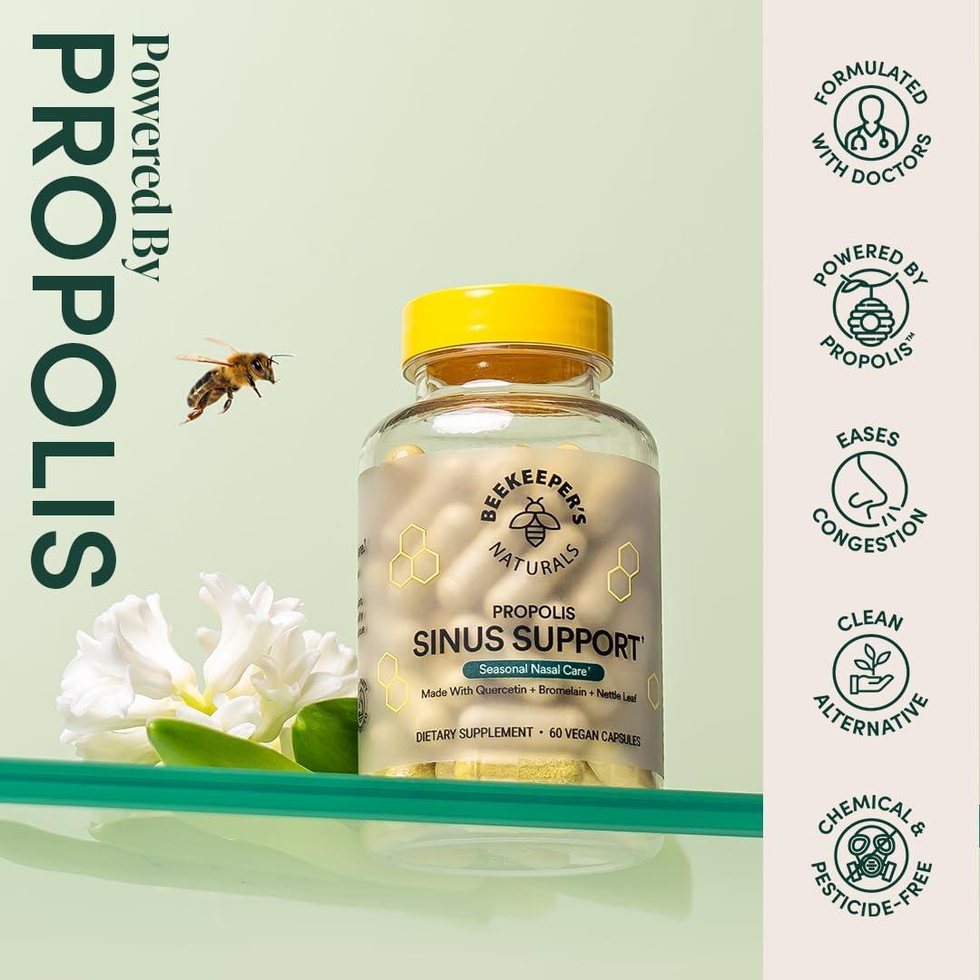 Suplemento Natural Beekeeper's Naturals para Senos Nasales 60 ct