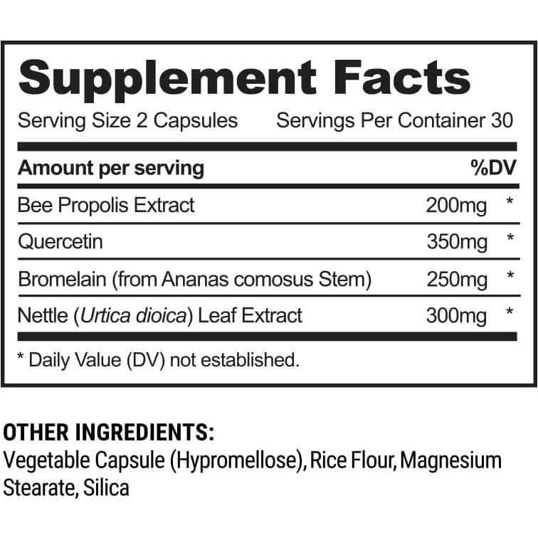 Suplemento Natural Beekeeper's Naturals para Senos Nasales 60 ct