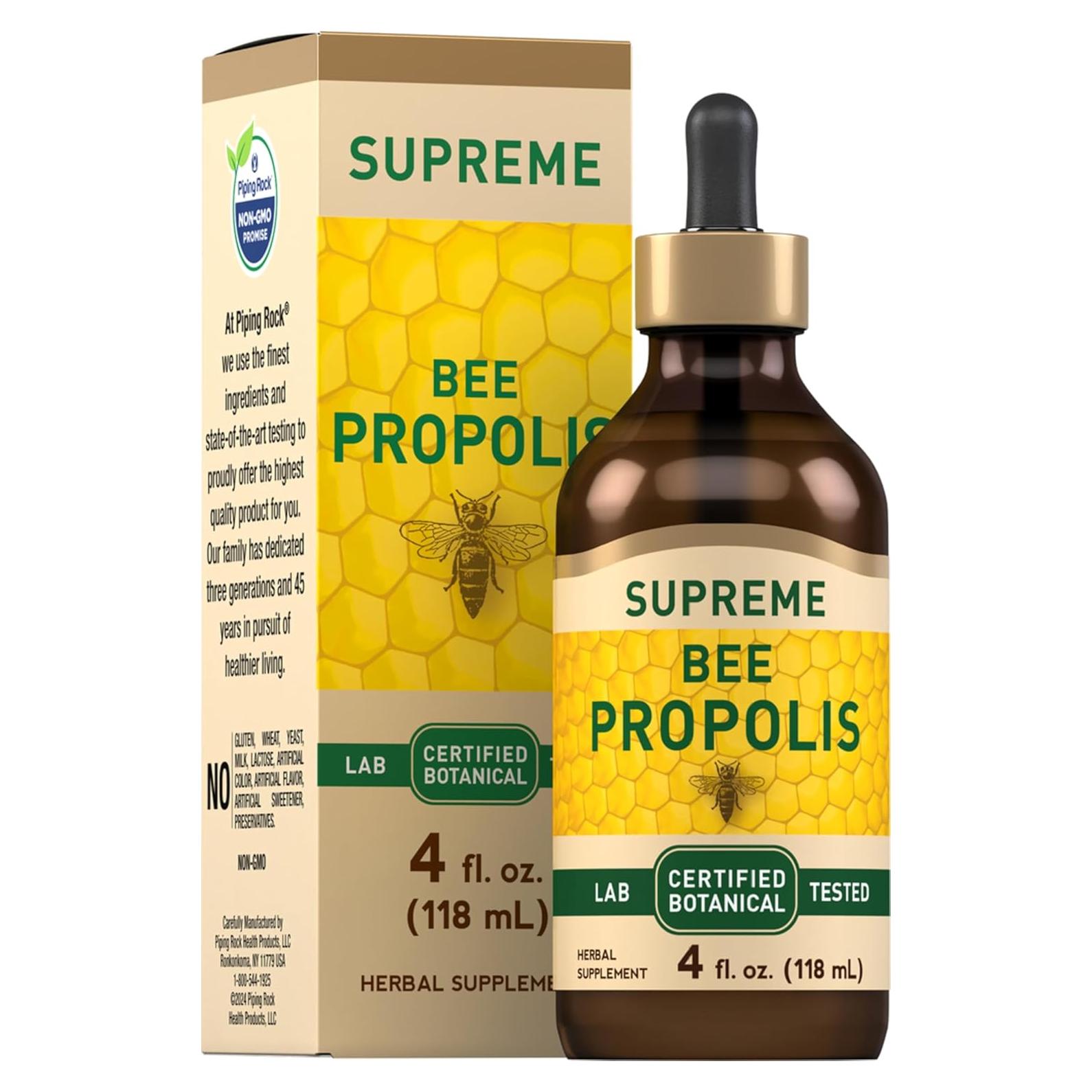 Tintura de Propóleos de Abeja Piping Rock 118 ml - Suplemento Sin OGM