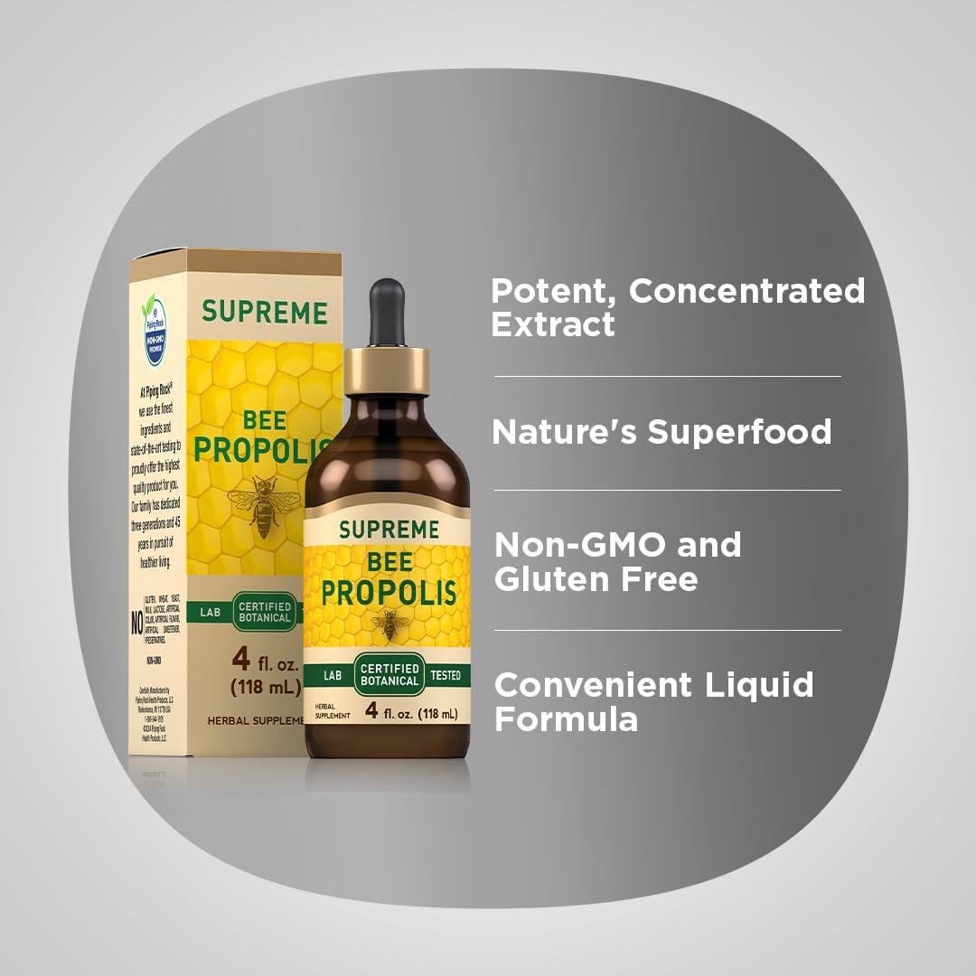 Tintura de Propóleos de Abeja Piping Rock 118 ml - Suplemento Sin OGM