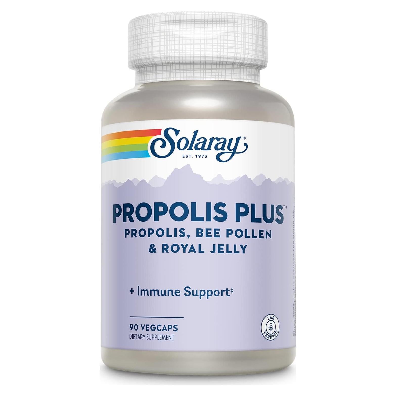 Solaray Propolis Plus 90 VegCaps | Apoyo Inmunológico con Jalea Real y Polen